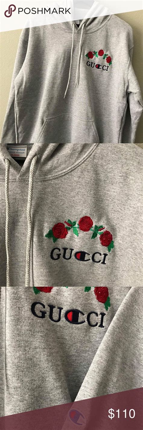 gucci embroidery design|custom champion hoodie Gucci.